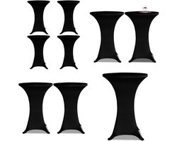 vidaXL Statafelhoes 4 st stretch Ø80 cm zwart - Tafelkleed - Tafelkleden - Statafelkleed - Statafelkleden