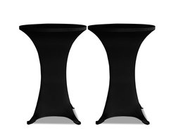 vidaXL Statafelhoezen 2 st stretch ø80 cm zwart - Tafelkleed - Tafelkleden - Statafelkleed - Statafelkleden