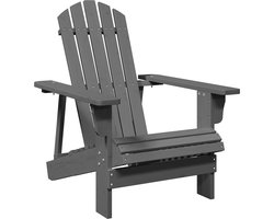 vidaXL - Stoel - Adirondack - 69x85x90,5 - cm - massief - vurenhout - grijs