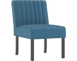 vidaXL - Stoel - fluweel - blauw