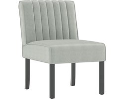 vidaXL - Stoel - fluweel - lichtgrijs