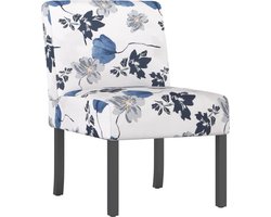 vidaXL - Stoel - gebloemd - stof - blauw