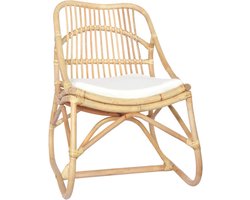 vidaXL - Stoel - rattan - en - linnen