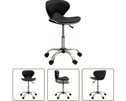 vidaXL Stoel - Salontafel - Salonkruk kunstleer zwart - Bureaustoel - Kantoorstoel - Ergonomische Stoel