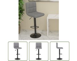 vidaXL Stoelkruk - Barkruk - Barkruk stof lichtgrijs - Hoge Stoel - Barstool - Lounge Chair