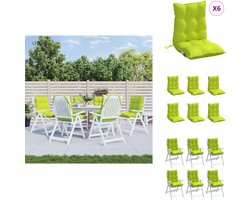 vidaXL Stoelkussen - Stoelkussens - Tuinstoelkussen - Buitenkussen - Stoelkussens 6 st lage rug oxford stof felgroen