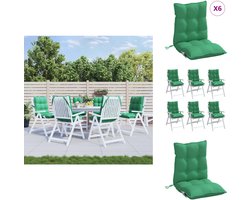 vidaXL Stoelkussen - Stoelkussens - Tuinstoelkussen - Buitenkussen - Stoelkussens 6 st lage rug oxford stof groen