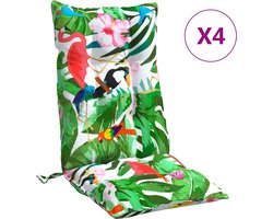 vidaXL - Stoelkussens - 4 - st - hoge - rug - oxford - stof - meerkleurig