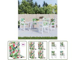 vidaXL Stoelkussens - 4 stuks - Lage Rug - Multicolor Stoelkussens - Zitcushions - Lounge Cushions - Outdoor Furniture - Tuinkussens