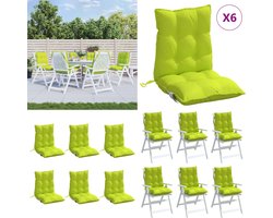 vidaXL Stoelkussens 6 st lage rug oxford stof felgroen - Stoelkussen - Stoelkussens - Tuinstoelkussen - Buitenkussen