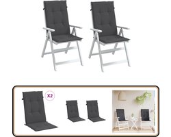 vidaXL Stoelkussens - Hoge Rug - 120x50x4 cm - 2 Stuks Stoelkussens - Hogestoel - Outdoordecoratie - Tuinkussens - Balkon Accessoires