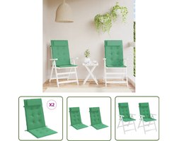 vidaXL Stoelkussens - Hoge Rug - Oxford Stof - Groen Stoelkussens - Hogerugsteunen - Tuinkussens - Buitendecoratie - Lounge Set - Balkondecoratie - Terrasdecoratie - Comfort