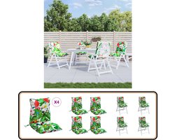vidaXL Stoelkussens - Lage Rug - Set van 4 - Multikleur Stoelkussens - Tuinstoel - Lounge Set - Outdoor Accessoires - Patio Furniture
