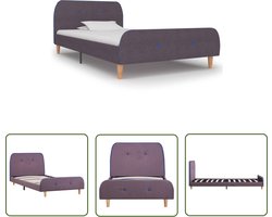 vidaXL Stof Bedframe - Klassieke Bedframe - Bedframe stof taupe 90x200 cm - Tweepersoons Bedframe - Bedframe Taupe - Bedframe 90x200