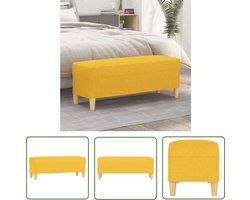 vidaXL Stoffen Bankje - Bankje - Bankje 100x35x41 cm stof lichtgeel - Geel Bankje - Salontafel - Multifunctionele Bank