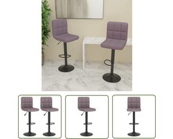 vidaXL Stoffen Barkruk - Barstoel - Barkrukken 2 st stof taupe - Barkrukken Taupe - Verstelbare Barkruk - Draaibare Barkruk