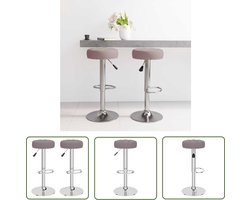 vidaXL Stoffen Barkrukken - Barstühlen - Barkrukken 2 st stof taupe - Barkrukken Taupe - Hoge Barkrukken - Barkrukken Met Voetpedaal