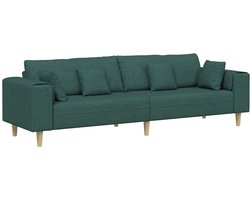 vidaXL - Stoffen - Sofa - met - kussen - Donkergroen - 208 - cm - Stof