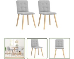 vidaXL Stoffen Stoel - Eetkamerstoelen - Eetkamerstoelen 2 st stof wolk grijs - Lounge Stoel - Dining Chair - Salontafel