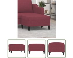 vidaXL Stoffen Voetenbank - Voetenbank - Voetenbank 70x55x41 cm stof wijnrood - Voetenbank Rood - Lounge Meubilair - Relaxstoel