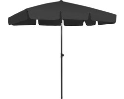 vidaXL - Strandparasol - 200x125 - cm - zwart
