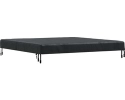 vidaXL - Tafel - Dekking - Effen - Zwart - 142 - x - 142 - x - 15 - cm - Stof