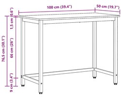 vidaXL - Tafel - Sonoma - Eik - 80 - x - 50 - x - 76,5 - cm - Engineered - hout - en - staal