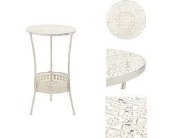 vidaXL Tafel - Tafels - Bistro Tafel - Bistro Tafels - Bistrotafel vintage stijl rond 40x70 cm metaal wit
