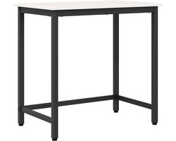 vidaXL - Tafel - Wit - 80 - x - 50 - x - 77 - cm - Engineered - hout - en - staal