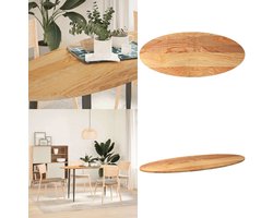 vidaXL Tafelblad 140x60x2 cm ovaal massief eikenhout lichtbruin - Tafelblad - Tafelbladen - Salontafelblad - Bijzettafelblad
