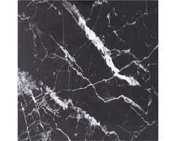 vidaXL - Tafelblad - 50x50 - cm - 6 - mm - gehard - glas - met - marmeren - design - zwart