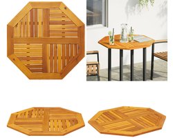 vidaXL Tafelblad achthoekig 80x80x2,2 cm massief acaciahout - Tafelblad - Tafelbladen - Vervangend Tafelblad - Meubelpaneel