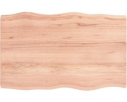 vidaXL Tafelblad Eikenhout - 80x50 cm - Lichtbruin Houten Tafelblad - Eikenhout Tafelblad - Tafellak - Vintage Tafelblad - Industrieel Tafelblad