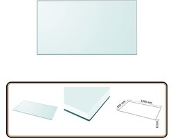 vidaXL Tafelblad Gehard Glas 1200x650mm Transparant Tafeltje - Tafelblad - Glazen Tafelblad - Hardglas - Eetkamerstoel