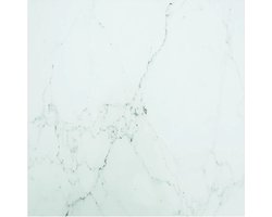 vidaXL - Tafelblad - marmerontwerp - 6 - mm - 70x70 - cm - gehard - glas - wit