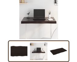 vidaXL Tafelblad - Natuurlijke Rand - 80x50x2 cm - Eikenhout Eikenhouten Tafelblad - Tafellamp - Eetkamertafel - Salontafel - Vintage Tafel
