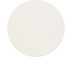 vidaXL - Tafelblad - Ø70x2,5 - cm - massief - grenenhout - wit