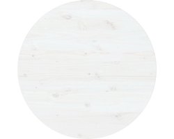 vidaXL - Tafelblad - Ø90x2,5 - cm - massief - grenenhout - wit