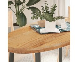 vidaXL Tafelblad Ovaal 120x60 cm Massief Eikenhout Eikenhouten Tafelblad - Oval Tafellaar - Salontafelblad - Bijzettafel - Eetkamertafel