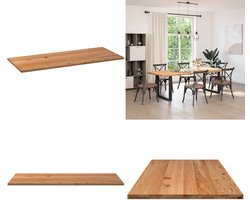 vidaXL Tafelblad rechthoekig 240x100x4 cm massief eikenhout lichtbruin - Tafelblad - Tafelbladen - Eettafelblad - Eetkamer Tafelblad