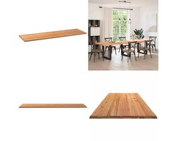 vidaXL Tafelblad rechthoekig 320x100x4,2 cm eikenhout lichtbruin - Tafelblad - Tafelbladen - Eettafelblad - Eetkamer Tafelblad