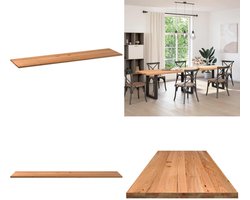vidaXL Tafelblad rechthoekig 320x80x4 cm massief eikenhout lichtbruin - Tafelblad - Tafelbladen - Eettafelblad - Eetkamer Tafelblad