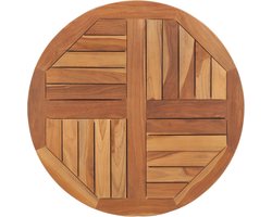 vidaXL - Tafelblad - rond - 2,5 - cm - 70 - cm - massief - teakhout