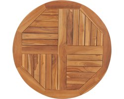 vidaXL - Tafelblad - rond - 2,5 - cm - 80 - cm - massief - teakhout