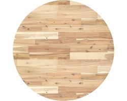 vidaXL Tafelblad - Rond - 80 cm - Massief Acaciahout Houten Tafelblad - Acacia Hout - Tafelblad Rond - Tafelblad Onbewerkt - Eettafel Blad