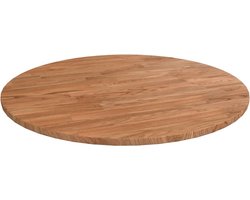 vidaXL - Tafelblad - rond - Ø50x1,5 - cm - behandeld - massief - eiken - lichtbruin
