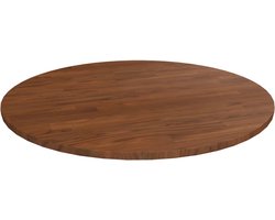 vidaXL - Tafelblad - rond - Ø70x1,5 - cm - bewerkt - massief - eikenhout - donkerbruin