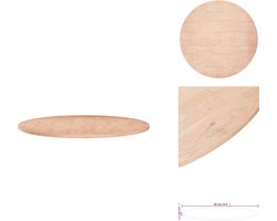 vidaXL Tafelblad - Tafelbladen - Houten Tafelblad - Blad - Tafelblad rond Ø60x1,5 cm onbehandeld massief eikenhout