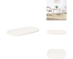 vidaXL Tafelblad - Tafelbladen - Vervangend Tafelblad - Vervangend Houten Tafelblad - Tafelblad ovaal 110x55x2,5 cm massief grenenhout wit