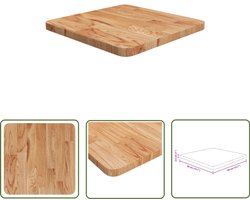 vidaXL Tafelblad - Vierkant - 40x40 cm - Massief Eiken Eikenhouten Tafelblad - Massief Hout - Rustic Tafellamp - Vintage Tafel - Industriele Tafel